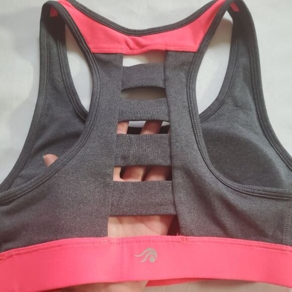 IDEOLOGY Sports Bra SZ XS Racerback Pink Gray‎ Color Block Padded Wireless - Picture 7 of 9